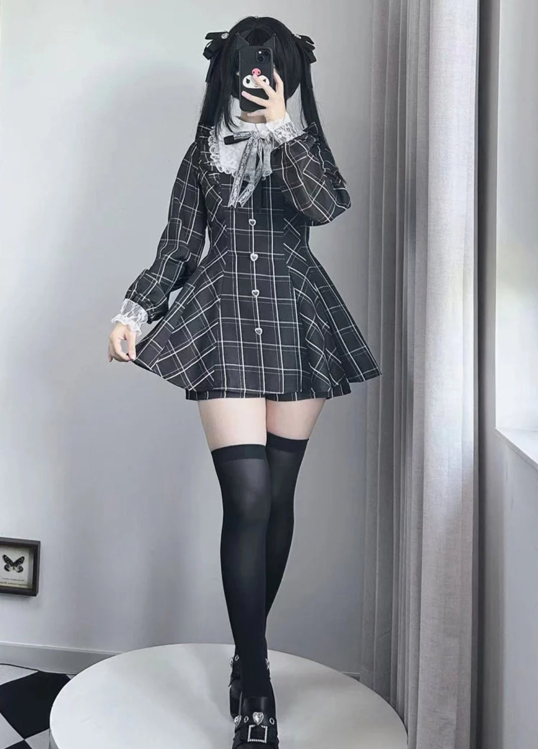 Japanese Style Preppy Plaid A-Line Dress